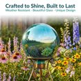 thumbnail image 3 of Sunnydaze Mirrored 10" Aqua Stainless Steel Outdoor Gazing Ball 2pk, 3 of 9