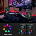 thumbnail image 5 of Desktop USB Paired Mini Speaker, 3.5mm Audio Wired Speakers, RGB Colorful Lights Subwoofer, 3W*2 HiFi Stereo Sound, USB Powered, Compact ABS, 360° Omnidirectional Sound for Laptop and Desktop, 5 of 9