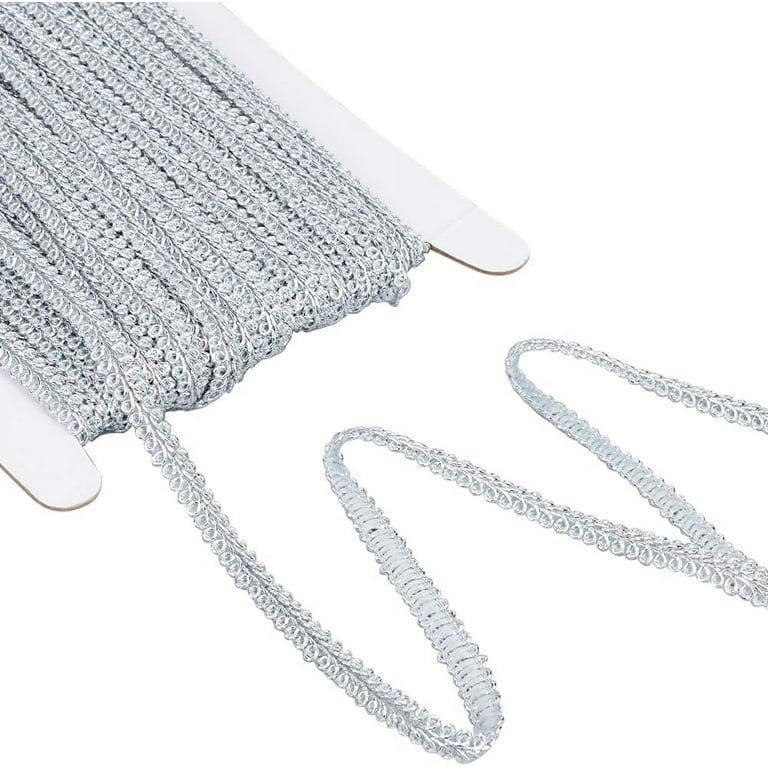 25 Yards Metallic Braid Lace Trim 1/4 Inch Silver Centipede