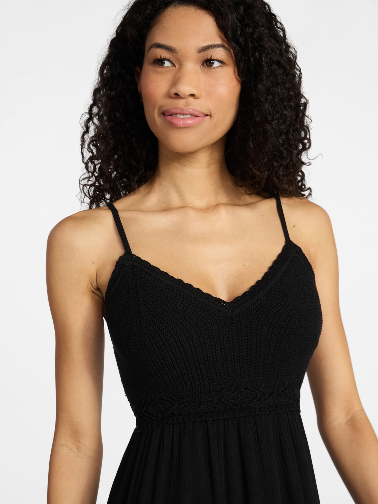 No Boundaries Mix Media Maxi Dress, Women's Sizes XXS-XXL