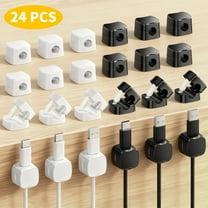 WLGJL 24 Pack Magnetic Cable Clips Cord Holder, Under Desk Cable Management, Adhesive Wire Holder Keeper Organizer for Home Office Desk Phone Car Wall Desktop Nightstand【12 blacks  12 whites】