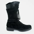 thumbnail image 4 of jsaierl Women's Snow Boots Suede Mid Calf Boots Round Toe Lace-up Plush Thick Knight Boots, 4 of 6