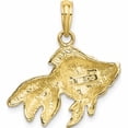 thumbnail image 4 of 10K Yellow Gold Textured Angel Fish Charm (21.5 X 9.75) Made In United States 10k7699, 4 of 5