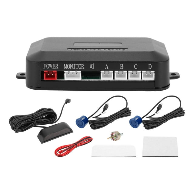 Sistema de radar de reversa para vehículos, sensores de estacionamiento con pantalla LED de distancia, detección de distancia, 2 sensores de estacionamiento, azul