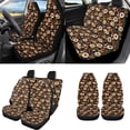 thumbnail image 2 of Uorisanigo Mushroom Daisy Car Seat Cover Full Set 18 PCS, Wheel Cover Protector Universal Seat Belt Pads Car Coasters Shift Knob Hand Brake Covers Headrest Center Console Pads and Key Chains, 2 of 7