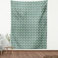 thumbnail image 3 of Turquoise Upholstery Fabric by the Yard, Wavy Lines with Abstract Chevron Pattern Herringbone Stripes Retro Zigzag Image, Decorative Fabric for DIY and Home Accents, 5 Yards, Multicolor by Ambesonne, 3 of 4