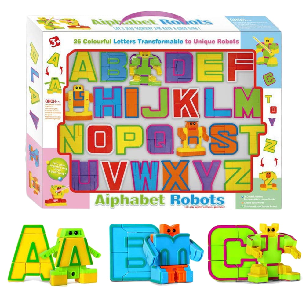 Dreamhouse26pcs English Letters Robot Deformation Alphabet Transformations Puzzle Assembled Birthday Gifts Kids Educational Toys Walmart Com