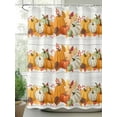 thumbnail image 2 of Fall Shower Curtain Pumpkin Shower Curtains for Bathroom Thanksgiving Decor, Waterproof Polyester Shower Curtain Set with Hooks, Stall Long 36" x 72" Leaves Berry Wood Grain, 2 of 6