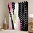 thumbnail image 3 of Homewish Geometric Honeycomb Blackout Curtains Set of 2 (52x84 Each) for Teens Boys Girls,Abstract Gradient Ombre Window Curtains,Pink White Hexagon Curtains and Drapes,Microfiber Bedroom Decor, 3 of 6