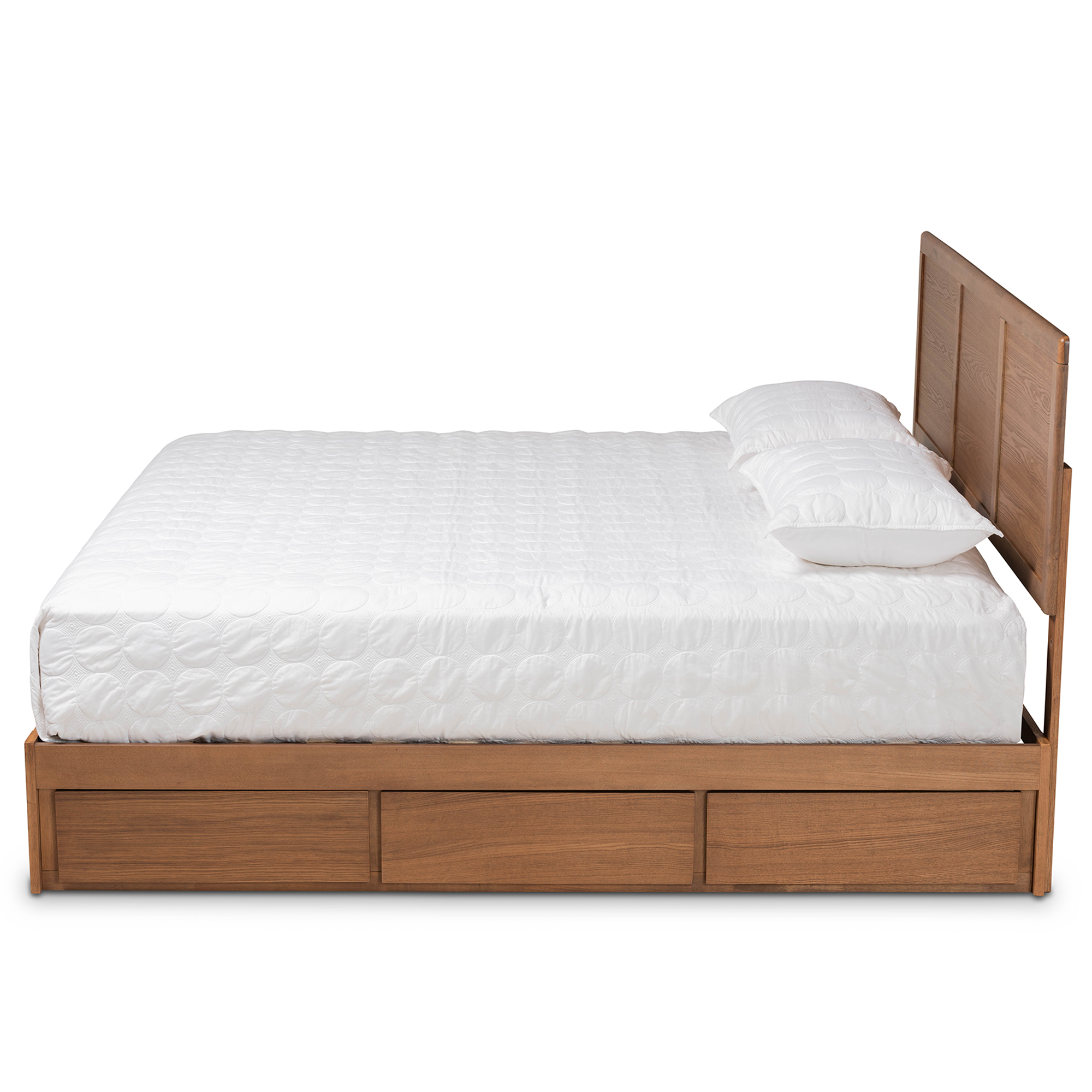 Baxton Studio Aras Contemporary/Modern Wood Storage Platform Bed, King, Ash Walnut - image 4 of 13