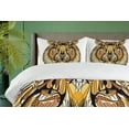 thumbnail image 4 of Ambesonne Tattoo Duvet Cover Sets, Lion, 2-Queen, Yellow Brown and White, 4 of 7