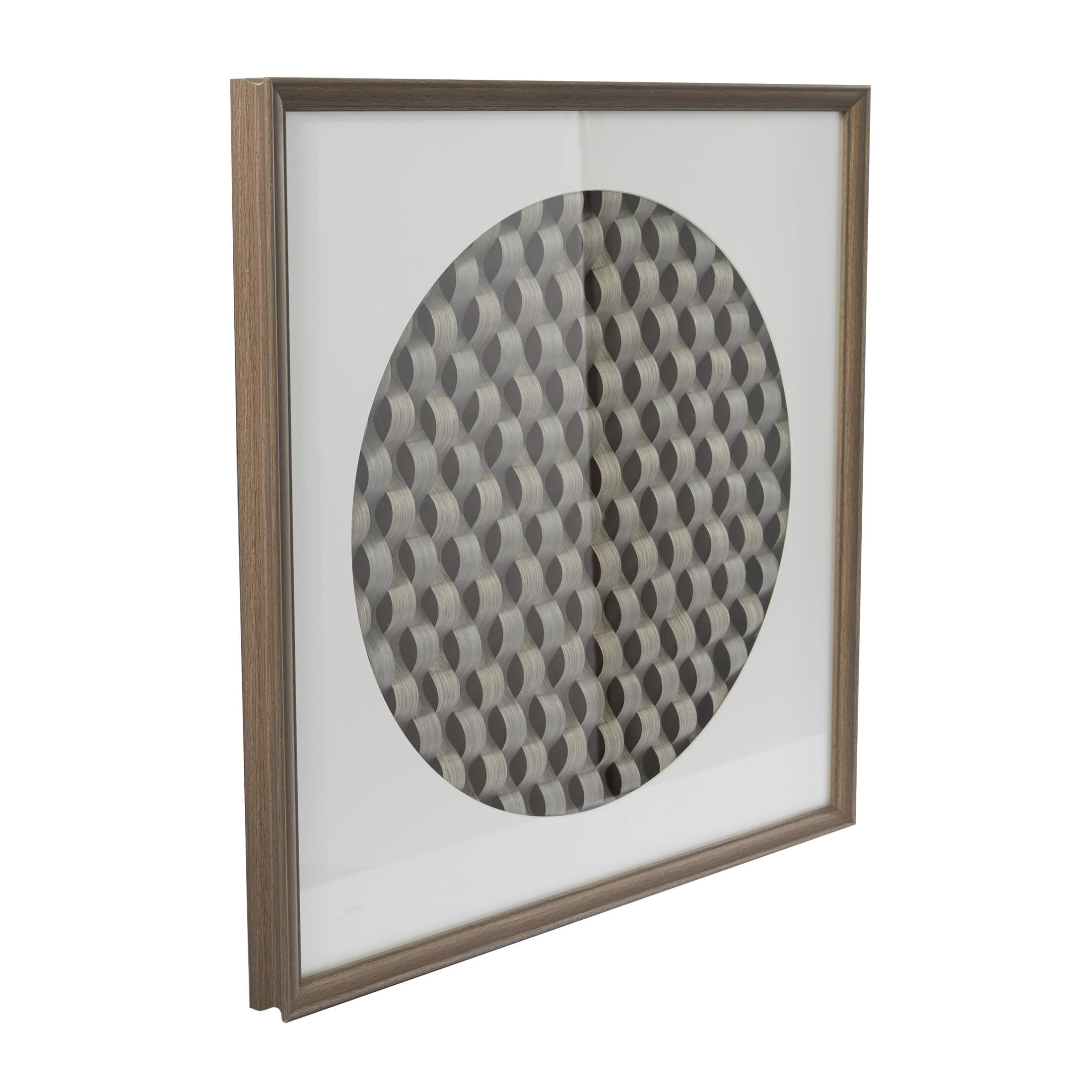 24" x 24" Dark Brown Geometric 3D Weaved Shadow Box, by DecMode