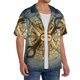 thumbnail image 2 of Balery Vintage Compass Camisa Casual de Manga Corta con Botones para Hombre, Texturizada, Estilo Cubano, para Playa, Verano-Medium, 2 of 5