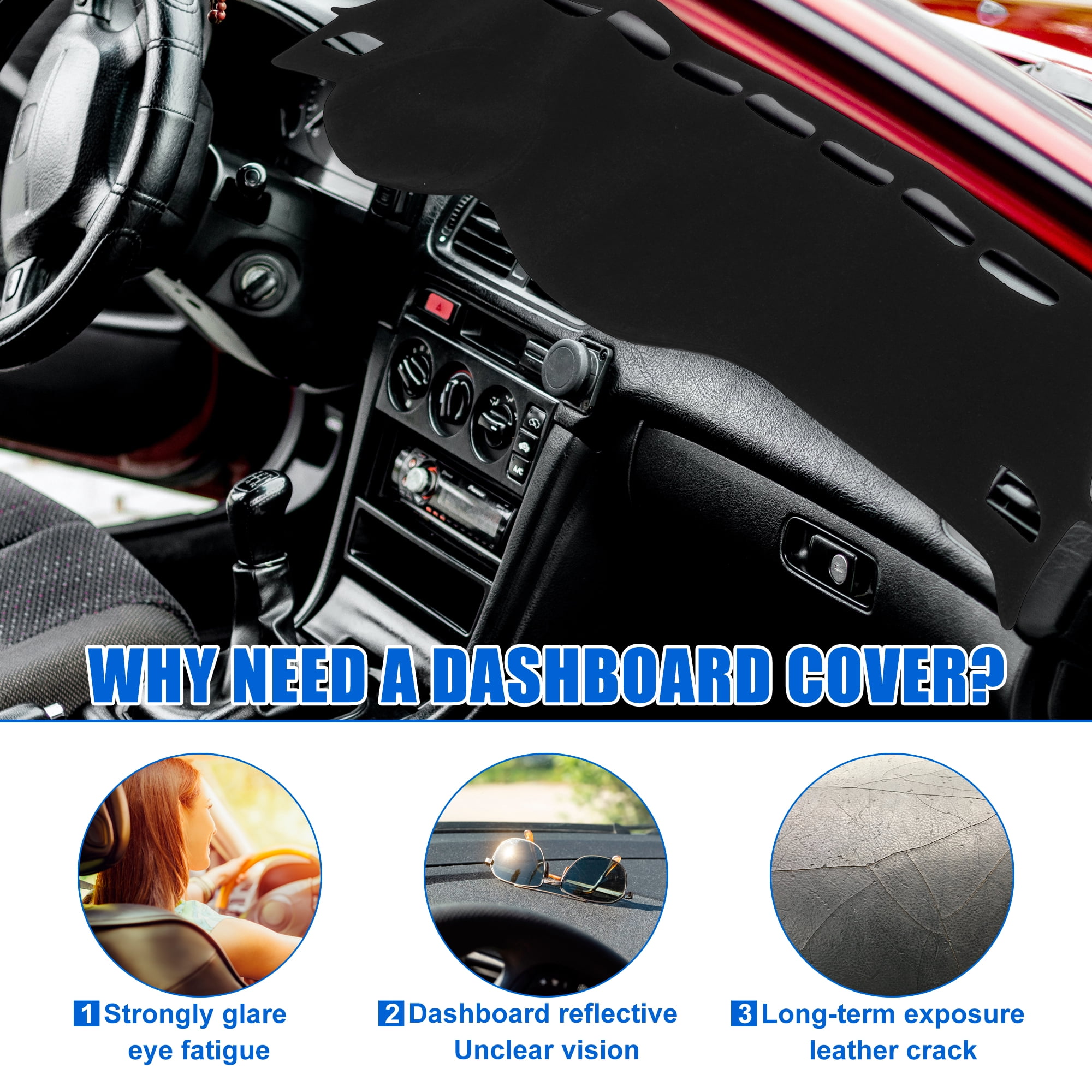 Unique Bargains Dashboard Covers for Chevy Trax 2017-2022 Dash Cover Mat Non-Slip Pad Protector Carpet