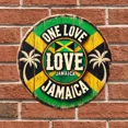 thumbnail image 3 of HELLOYOUNG Vintage Jamaica Love Sign - Rustic Green & Yellow with Palm Trees, Home Garden Wall Decor, Jamaican Gift, 3 of 6