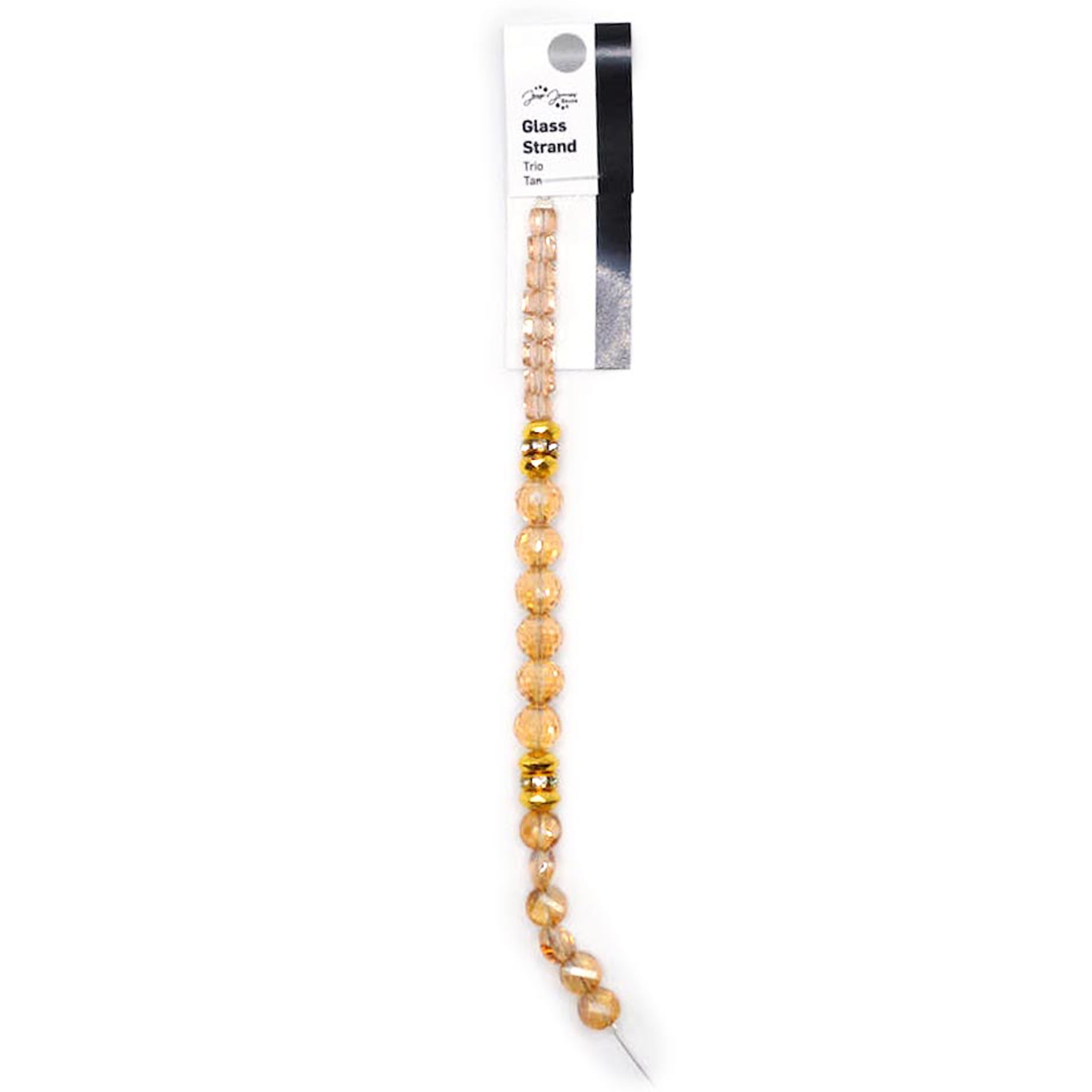 (2 pack) Jesse James Beads Glass Strand Beads Trio – Tan, Unisex, 1 Piece for Adults