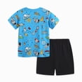 thumbnail image 6 of Toddler Boy Clothes Sets Cute Dinosaur Print Roar Graphic T-Shirt & Blue Plaid Shorts 2-Piece Outfit Jurassic Theme Outfit 2-11 T, 6 of 7
