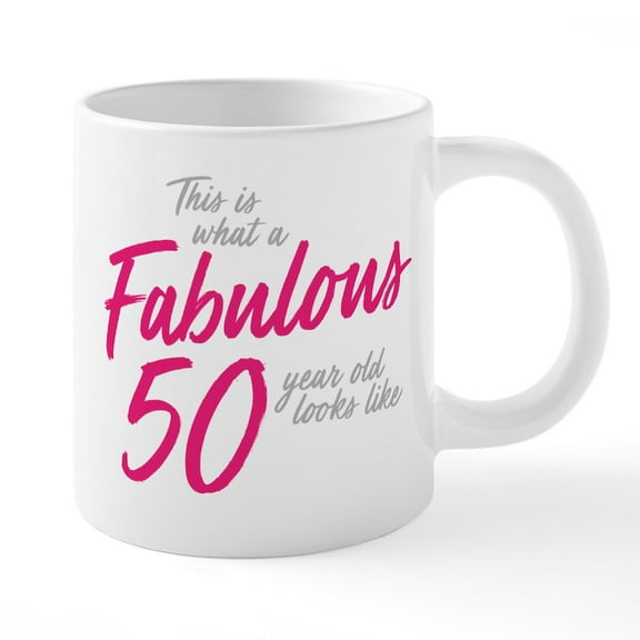 CafePress - Fabulous And 50 - 20 Oz White Ceramic Mega Mug