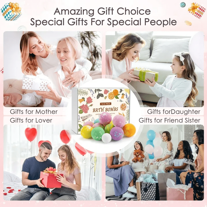 Naipo Bath Bombs Gift Set, 16 Piece with Foot Soak Balls photo 7
