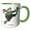 Green/White, variant on 3drose, Silly Ninja Frog Cartoon, 11oz Two-tone Green Mug