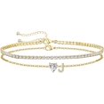 thumbnail image 1 of 1PCS Women's Initial Anklet — Waterproof, Stackable Anklet with Adjustable, Plus-Size Design; Summer Beach Foot Jewelry.,009, 1 of 6