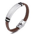 thumbnail image 2 of Los hombres de enlace trenzado de acero inoxidable pulsera de cadena, 2 of 4