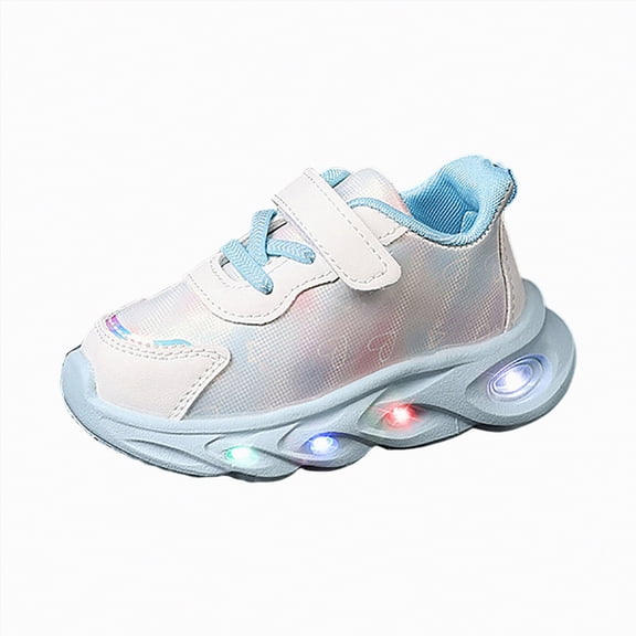 enyan Baby Girl Shoes Toddler Light Up Shoes Boys Girls Breathable Luminous Tennis Sneakers for Outdoor Sport,Blue,Size 9