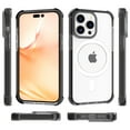 thumbnail image 3 of TECH CIRCLE Shockproof Rubber Clear Back Case Compatible with MagSafe Cover for iPhone 14 Pro Max 
 (Black), 3 of 4