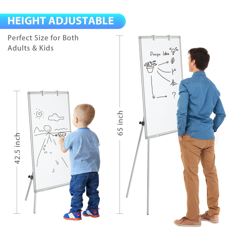 Easel Whiteboard - Magnetic Portable Dry Erase Easel Board 36 x 24 Tripod Whiteboard Height Adjustable Flipchart Easel Stand White Board for Office