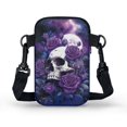 thumbnail image 2 of HELLHERO Adjustable Strap Adjustable Crossbody Bag for Adults Outdoor Travel Daily Use Crossbody Bags Polyester 4.33"x1.97"x7.09" Sugar Skull Roses Galaxy Cosmic Night, 2 of 7