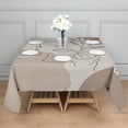 thumbnail image 3 of Brown Boho Line Art Face and Plant Pattern Square Tablecloth,Waterproof Square Table Cover,Wipeable Spillproof Washable Table Cover for Home Kitchen Party Decor 42"X42"(107x107cm), 3 of 6