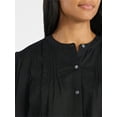 thumbnail image 4 of Time and Tru Women's Pintuck Blouse with Long Sleeves, Sizes XS-XXXL, 4 of 5
