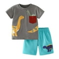 thumbnail image 1 of JIKNTTR Ensemble d'Été pour Garçons, Manches Courtes, Col Rond, Décontracté, Deux Pièces, Vêtements pour Enfants, Plage, 1 of 5