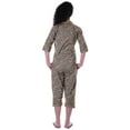 thumbnail image 4 of Moomaya Printed Cotton 3/4 Sleeve Shirt With Capri 2 Piece Nightwear Set Sleepwear For Womens, 4 of 7