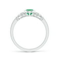 thumbnail image 2 of ANGARA Natural Vintage Style Bezel-Set Oval Emerald Ring with Diamonds in 14K White Gold for Women (Size-7x5mm) | May Birthstone, Birthday, Anniversary, Jewelry Gift for Women | Natural Emerald Ring, 2 of 9
