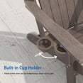 thumbnail image 3 of CHYVARY 3-Position Adjustable Foldable Adirondack Chair, Heavy Duty HDPE Patio Furniture with Cup Holder, All-Weather Deck Seating, Brown, 3 of 8
