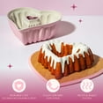 thumbnail image 4 of Paris Hilton Heart Shaped Fluted Cake Pan Cast Aluminum with Clean Ceramic Nonstick Bakeware Dishwasher Safe Made without PFAS PFOA PFOS & PFTE 9-Inch Pink, 4 of 5