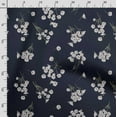 thumbnail image 3 of Soimoi Floral Printed, Polyester Fleece, Fabric by The Yard Sewing DIY Stretch Fabric 56 Inches Wide, WarmFabric for Hats, Coats, Gloves, Blankets, Navy Blue, 3 of 5