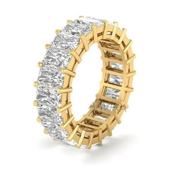 Radiant Eternity Band, Full Eternity Radiant Cut Wedding Band, Stacking Anniversary Ring for Women