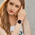 thumbnail image 5 of SDJMa Women's Slim Sleek Dress Watch - Modern Waterproof Round Tone Case with Mesh Band,Ladies Casual Quartz Watch Sky Twinkling Dial Leather Strap Watch,Gift for Women,Wife,Daughter,Friend, 5 of 8