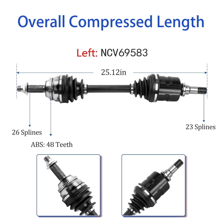 Front Driver Passenger CV Axle Shaft for Nissan Quest SL SV Front Driver Passenger CV Axle Shaft for Nissan Quest SL SV