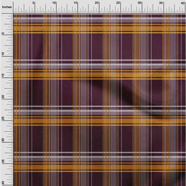 oneOone Silk Tabby Chocolate Brown Fabric Madras Check Sewing Craft Projects Fabric Prints By Yard 42 Inch Wide