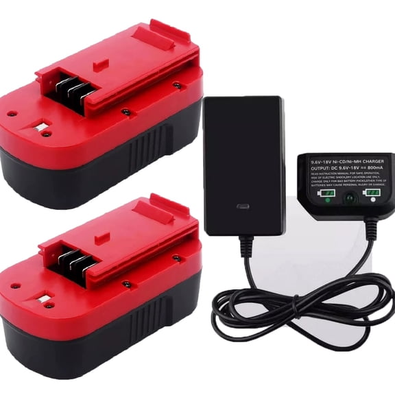 2Pack 4.5Ah 18V HPB18 Battery & 9.6V-18V Charger Compatible with Black and Decker HPB18 244760-00 A1718 HPB18-OPE A18 Firestorm FS180BX FS18BX FS18FL FSB18