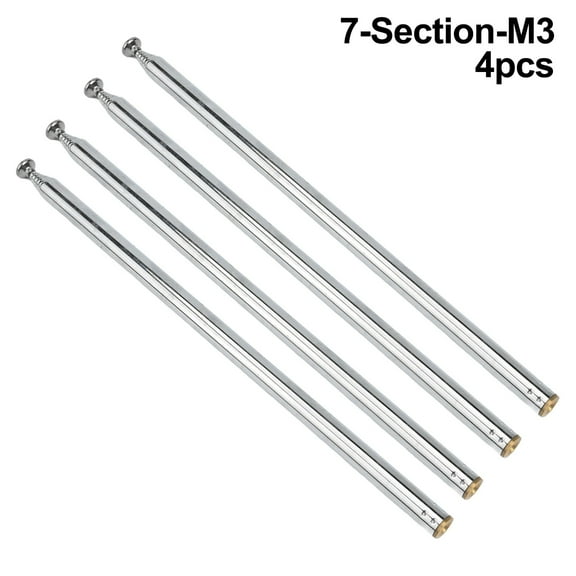 Stainless Steel 96Cm Telescopic Antenna For Am Fm Radio And Television 4Pc Pack