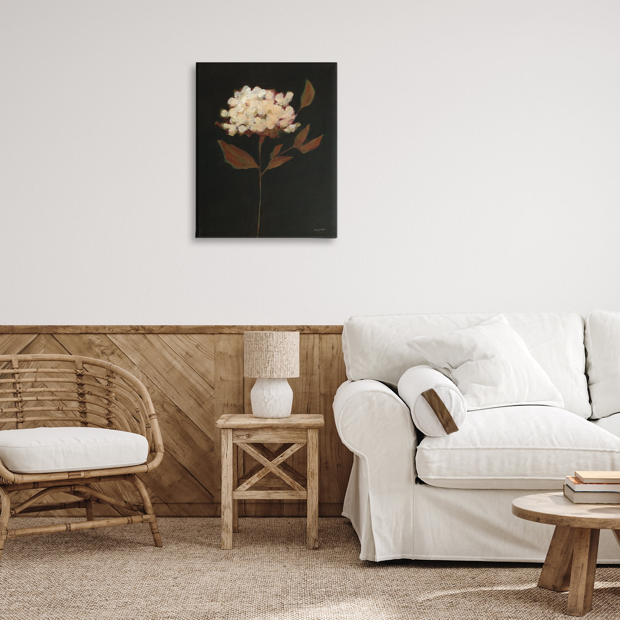 Stupell Industries Dark Fall Flower Botanical & Floral Painting Gallery Wrapped Canvas Art Print Wall Art, 24 x 30