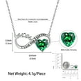 thumbnail image 6 of Juwaliy Infinity Heart Necklace for Mom May Birthstone Necklace Emerald Green Pendant 925 Sterling Silver Jewelry Women Birthday Mother's Day Gifts, 6 of 11