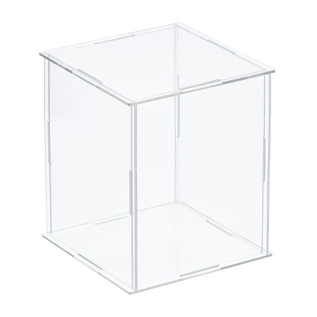 Unique Bargains Clear Display Case, Acrylic Box Assemble Dustproof Box Showcase, 15x15x25cm for Collectibles, Crafts