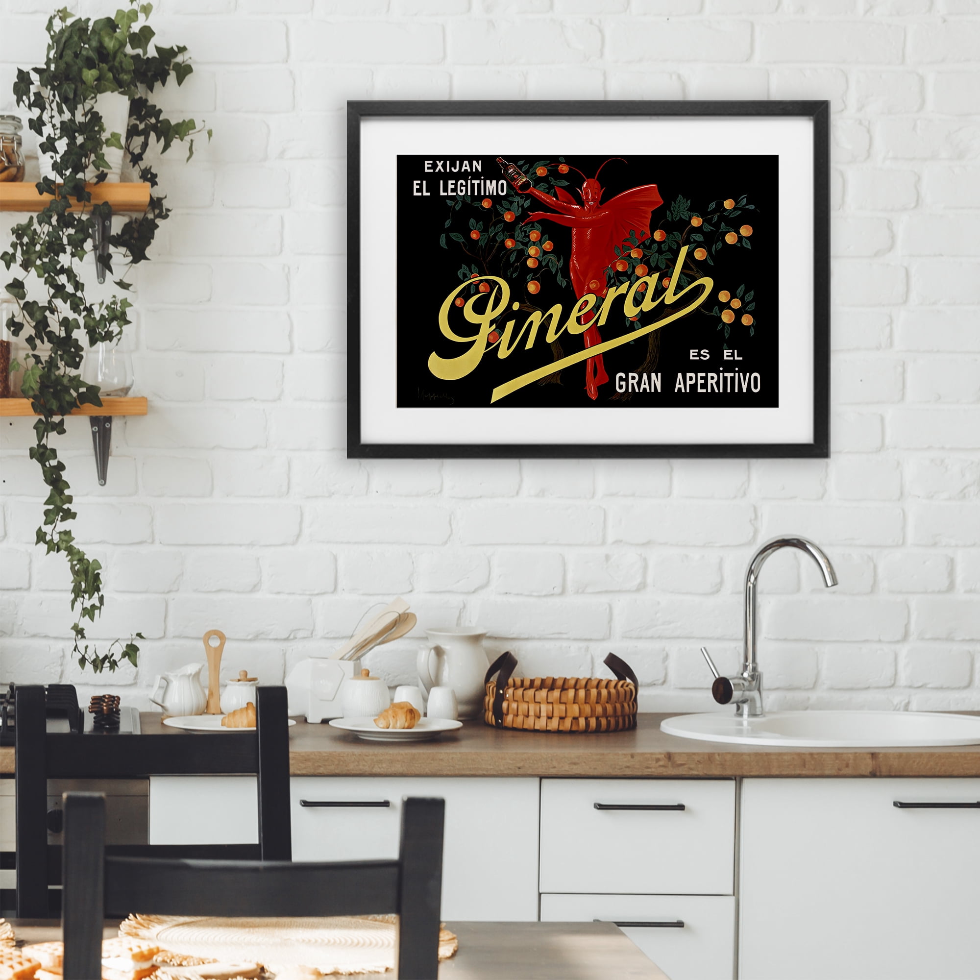 Stupell Industries Aperitif Poster with Character Black Framed Print Under Glass, design by Leonetto Cappiello