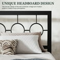 thumbnail image 6 of Sha Cerlin Black Queen Size Metal Platform Bed Frame with Vintage Circular Headboard & Footboard, Adult, 6 of 9