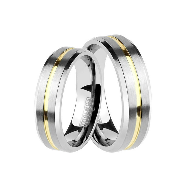 LaRaso & Co His and Hers Titanium Wedding Rings Bands Set for Him Size 12 and Her Size 8